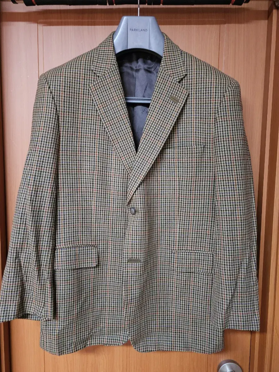 [110]Galaxy HoundTooth-checked Wool Cashmere Single Blazer Jacket XXL