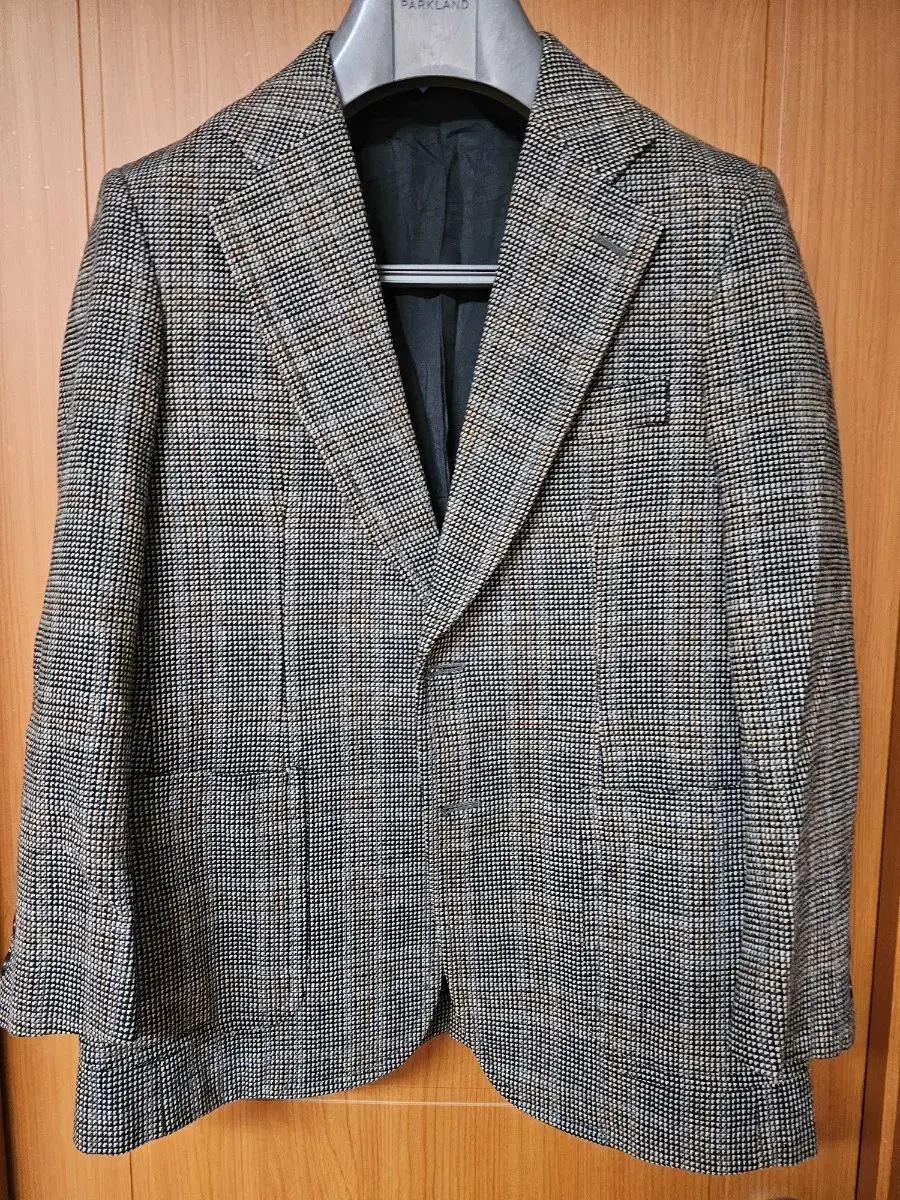 [100] Wool check blazer, houndstooth check, herringbone sports coat jacket L