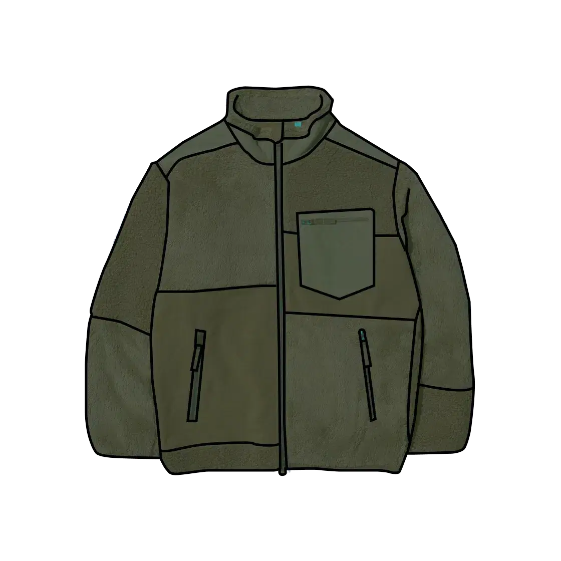 Uniqlo x Engineered Garments Combination Fleece Jacket Olive XXXL