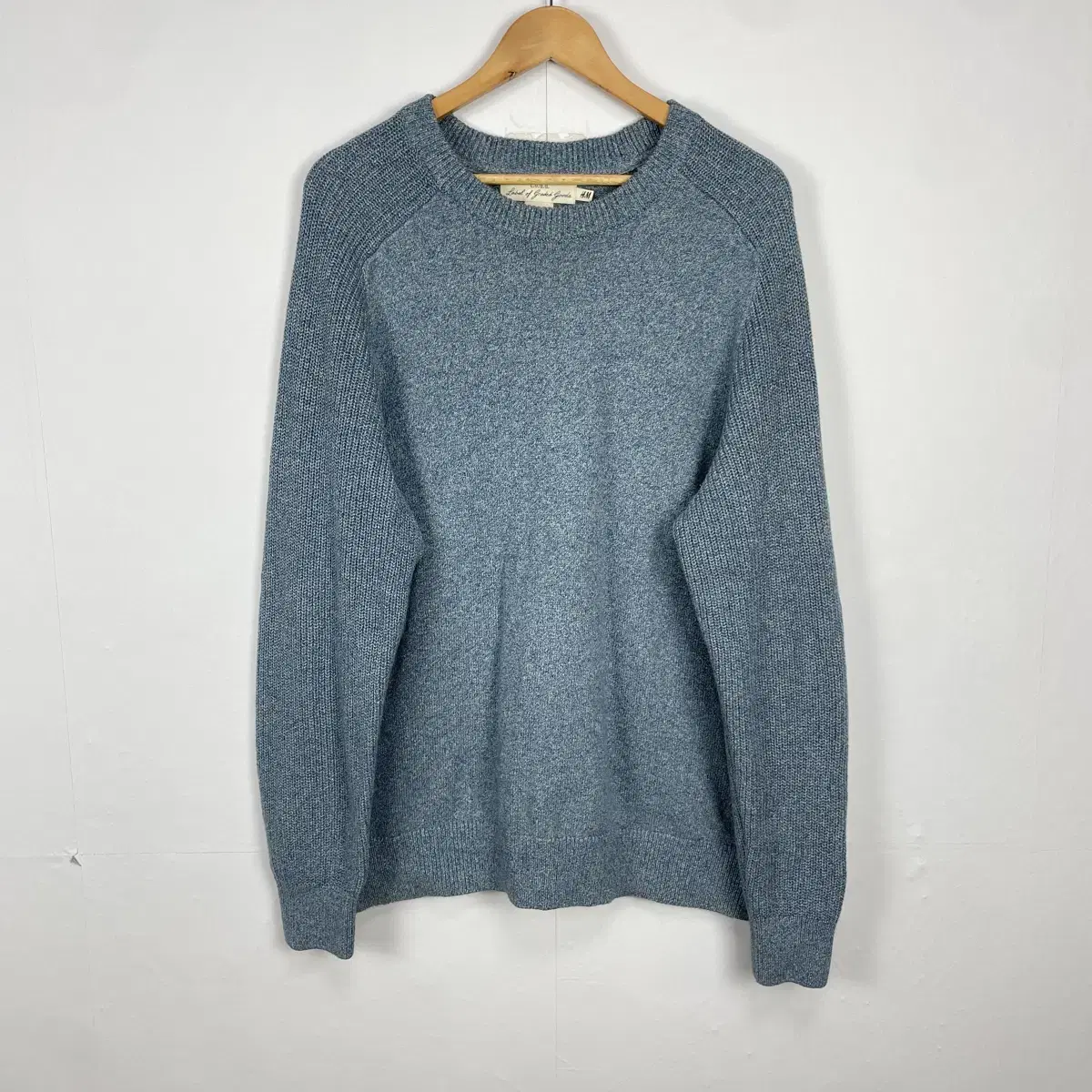 H&M Cotton pine knit sweater Bloo melange size XL