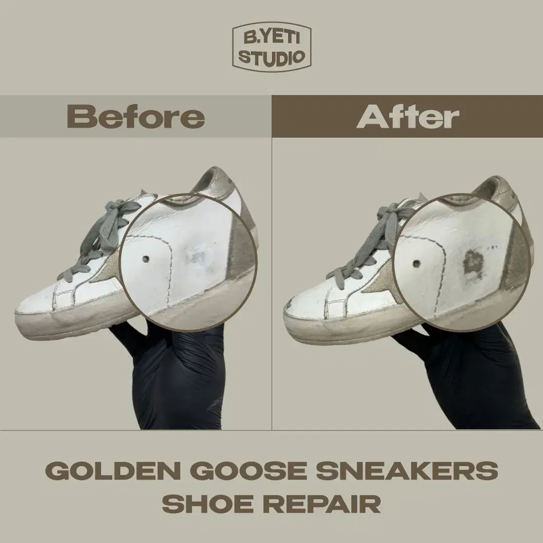 Restoring a pair of Golden Goose sneakers with paint - Repairing various luxury shoes