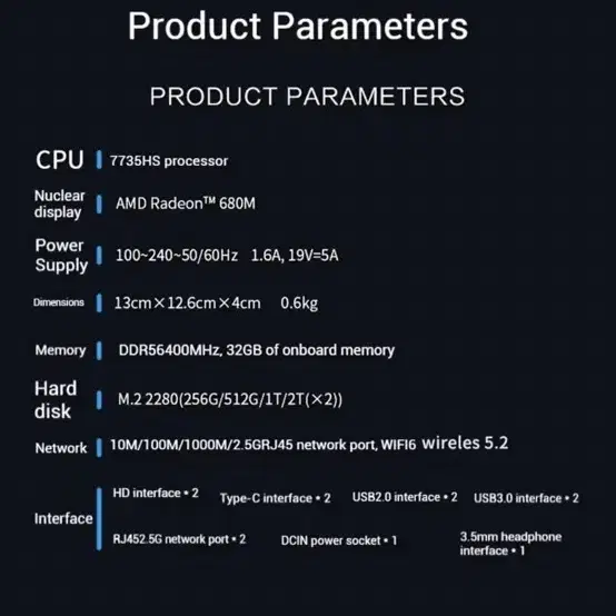 AMD 라이젠 R7 7735HS ddr5 32GB 1tb 신품급 고사양