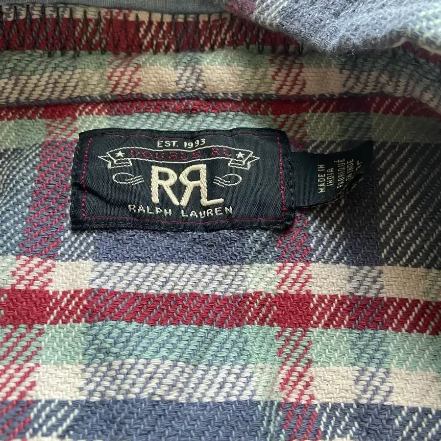 rrl 리페어드 플레이드 셔츠