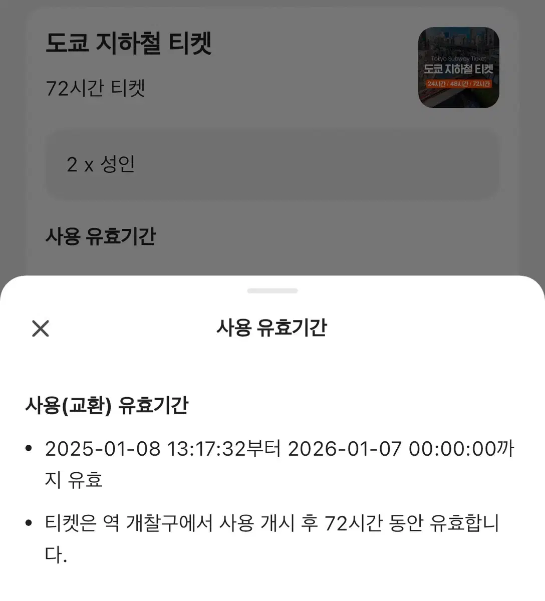 도쿄 메트로 패스 72시간권