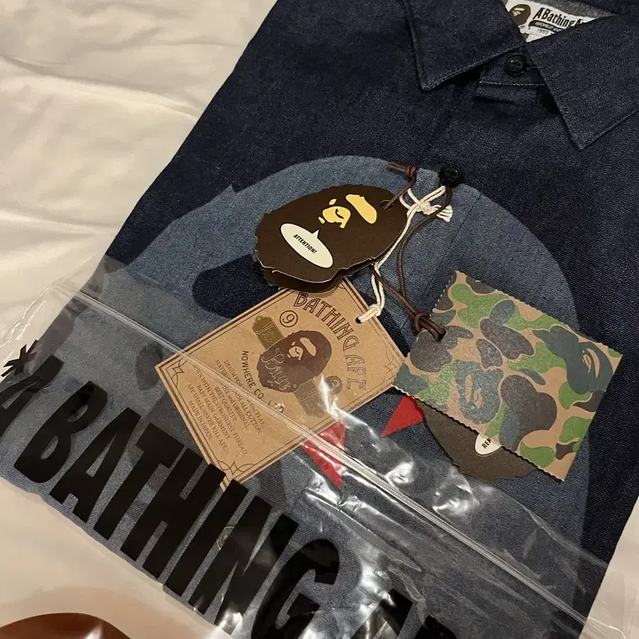 베이프 bape  데님셔츠 청셔츠 사이즈 M