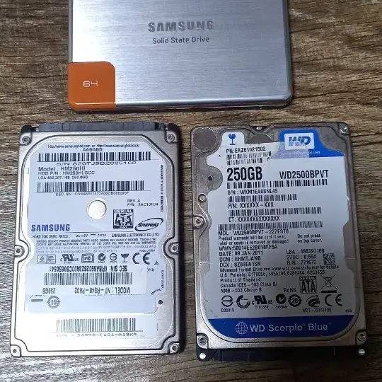 노트북용 저용량 ssd , hdd 일괄