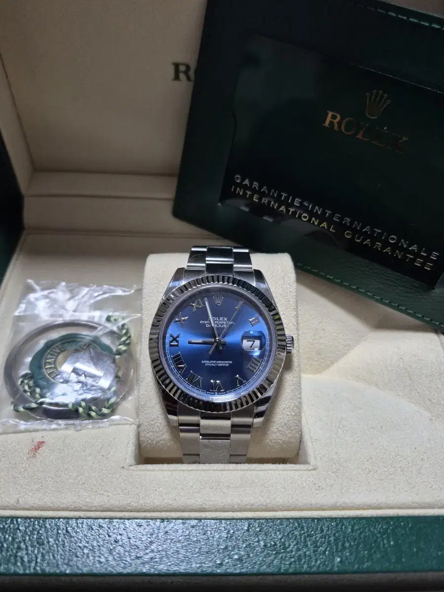 Rolex Datejust 41 Blue Roman Dial Fluted Bezel
