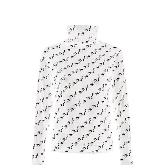 엘이이와이 Logo print turtleneck -white