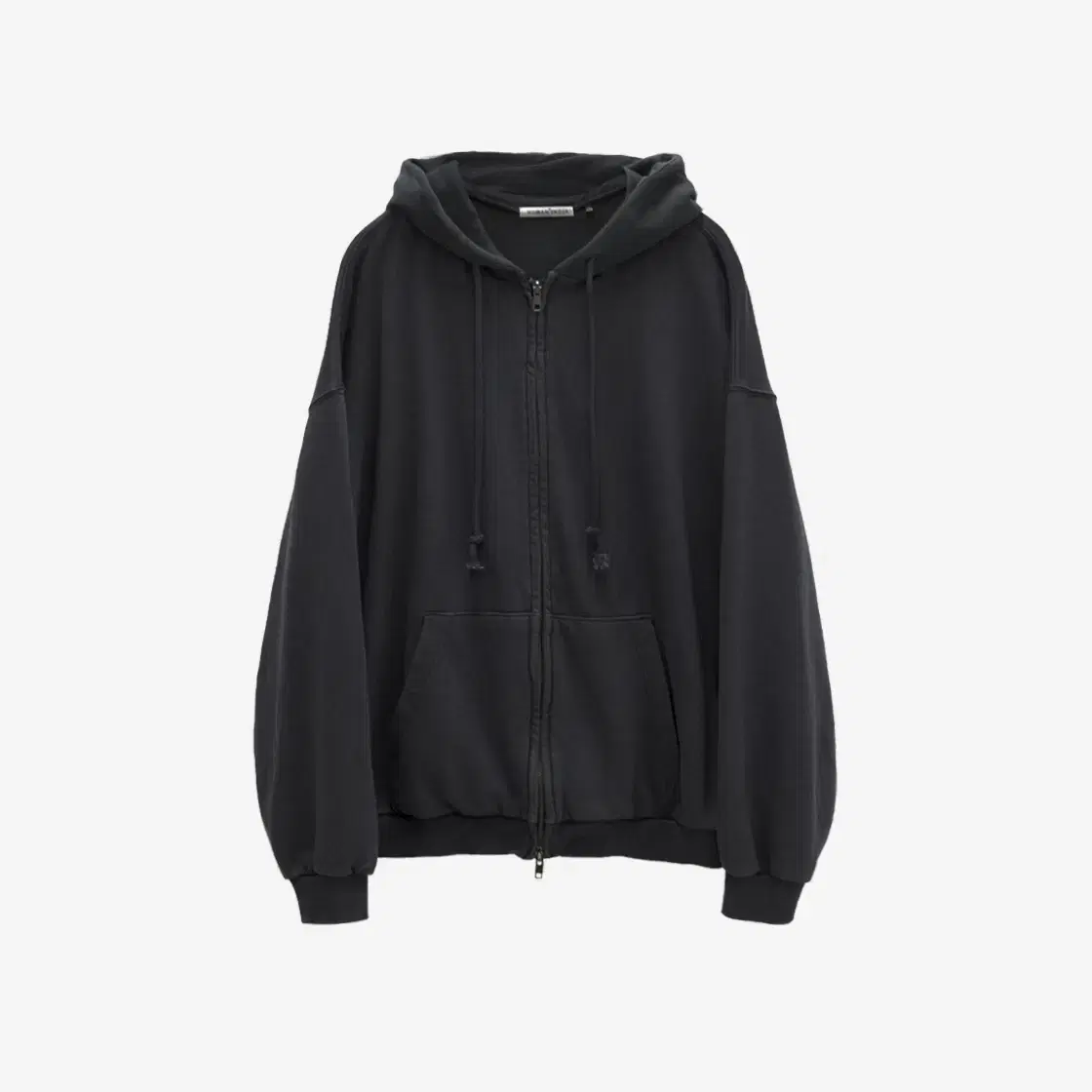 POLITHERO HUMAN INDEX LOOSE DUSTY HOODIE WASHED BLACK 4