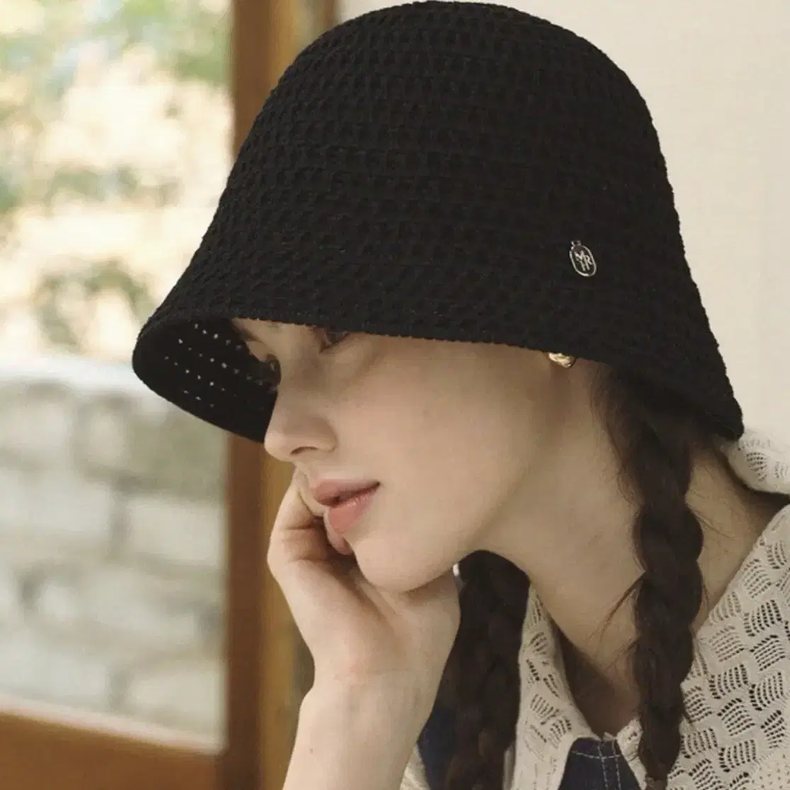 메르헨 bohe net bucket hat - black