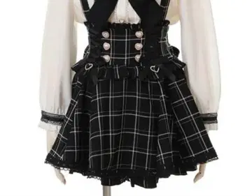 LIZLISA 레이스업 서스펜더 치마바지