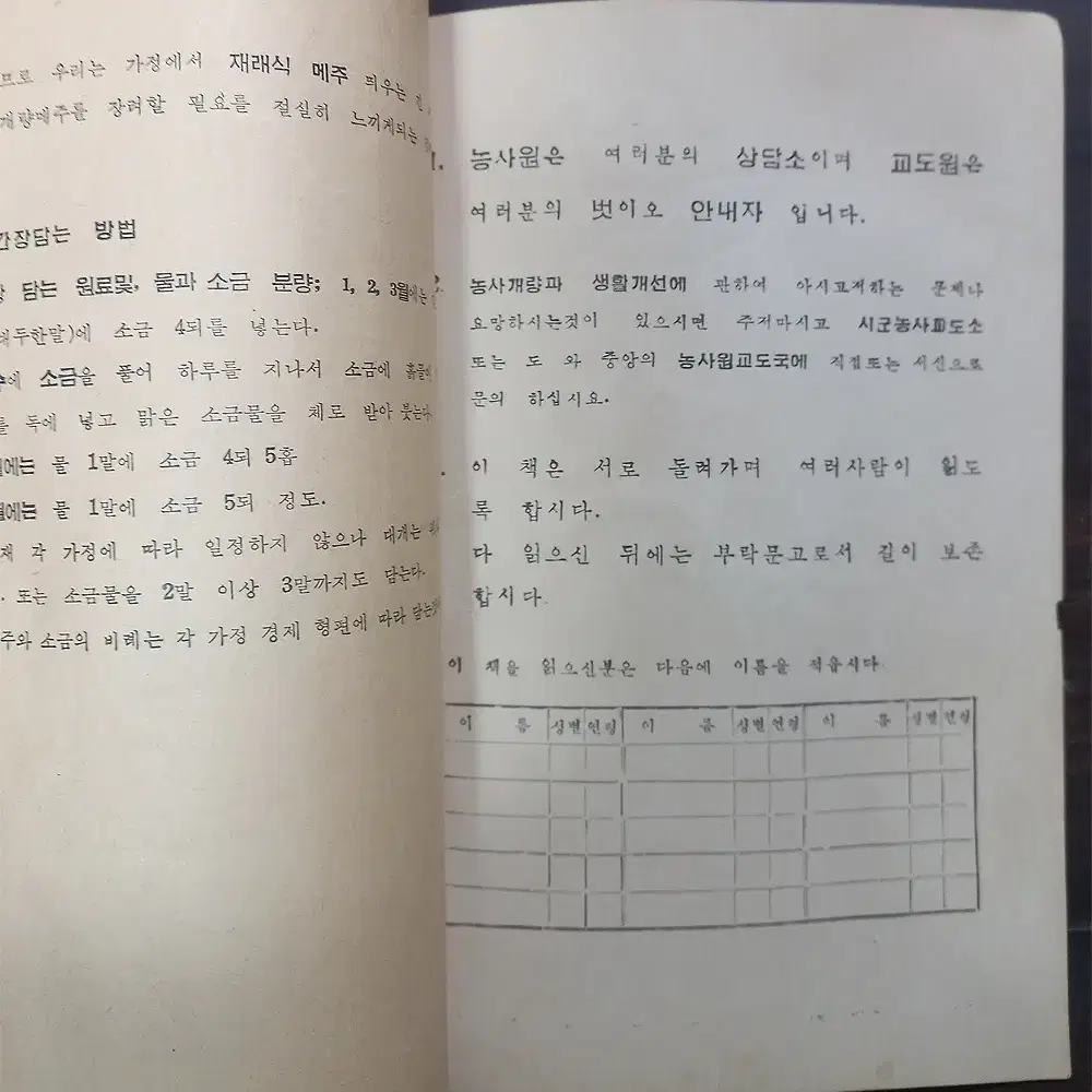 농가주부의 간단하 요리법 1959년