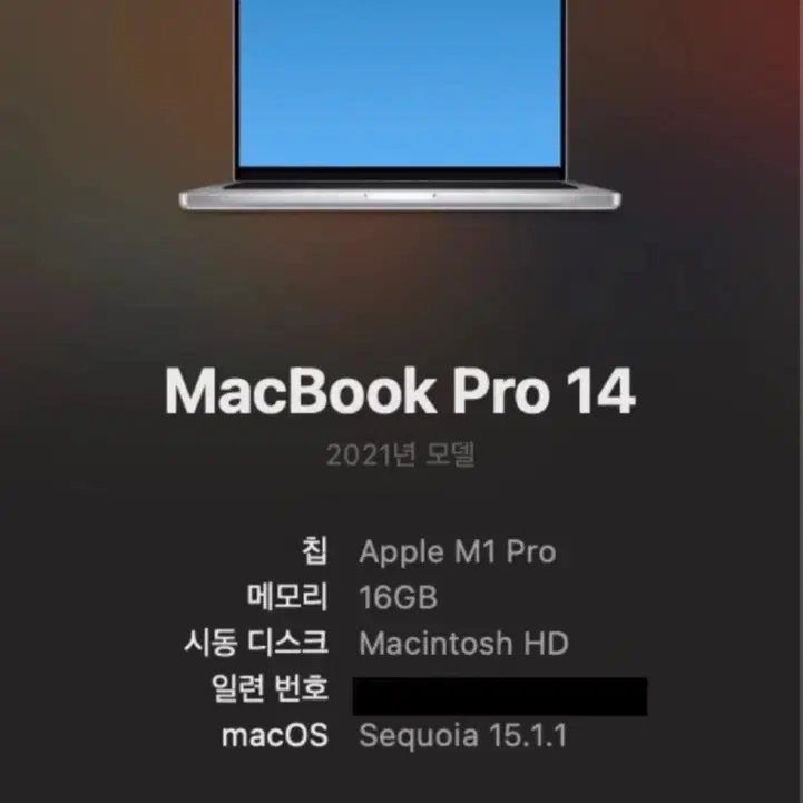 맥북프로 m1 pro 14인치 10코어 1테라