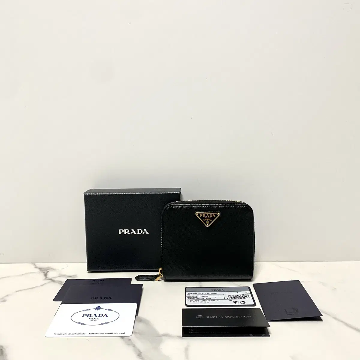 Prada Saffiano Triangle Logo Wallet 1ML042