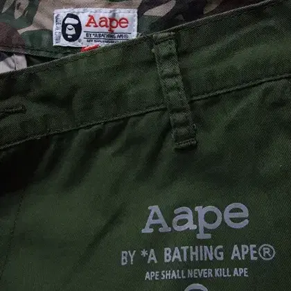 베이프 Aape 카키컬러 면바지 허리38