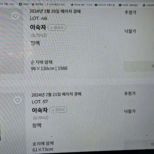 한국화 대가 이숙자 화백 작품