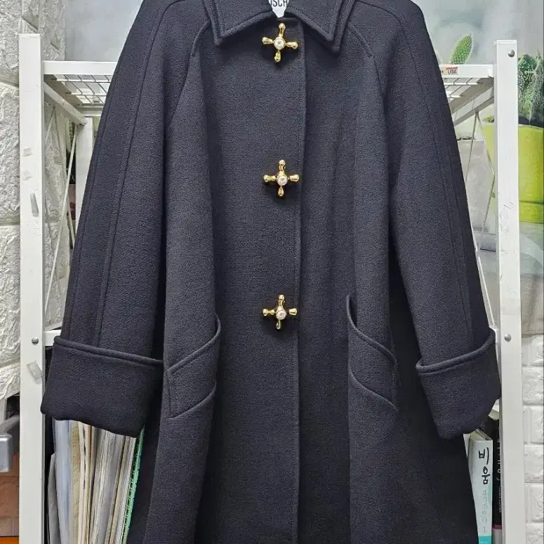 정품/모스키노 여성명품코트 22FW 울 롱자켓 55 ~슬림66 AC79
