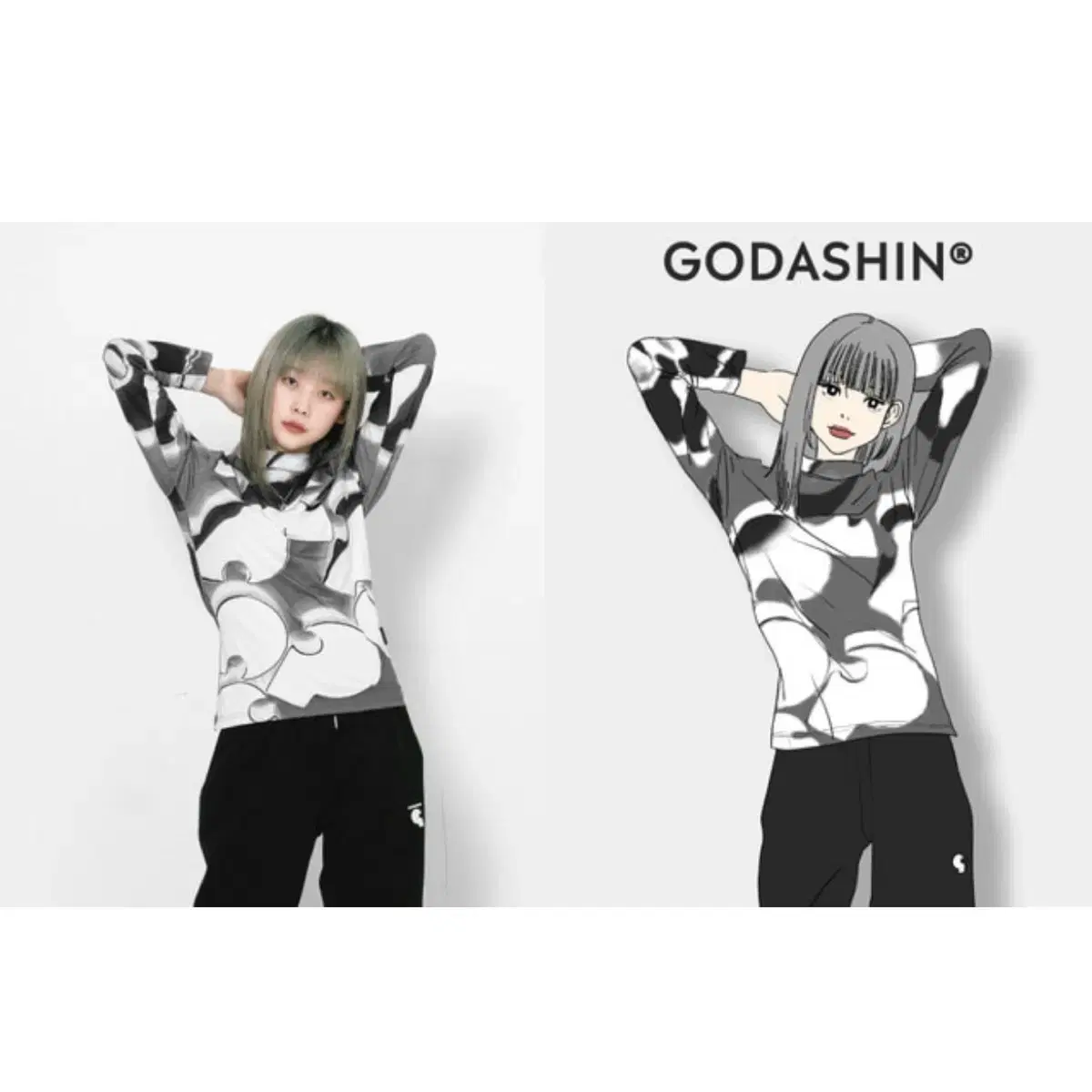 고다신 긴팔티 GODASHIN LOGO PENDANT TOP (S사이즈)