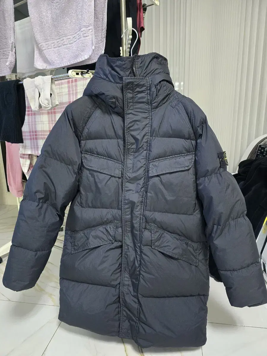 스톤아일랜드 크링클랩스 22fw 롱패딩 블랙