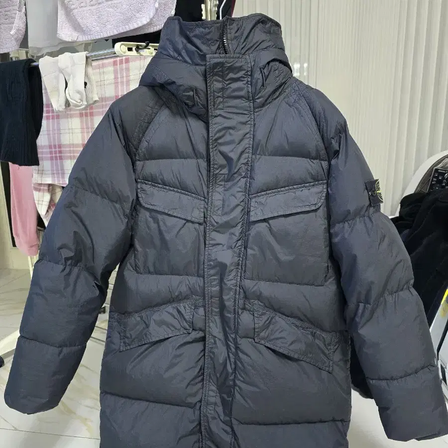 스톤아일랜드 크링클랩스 22fw 롱패딩 블랙