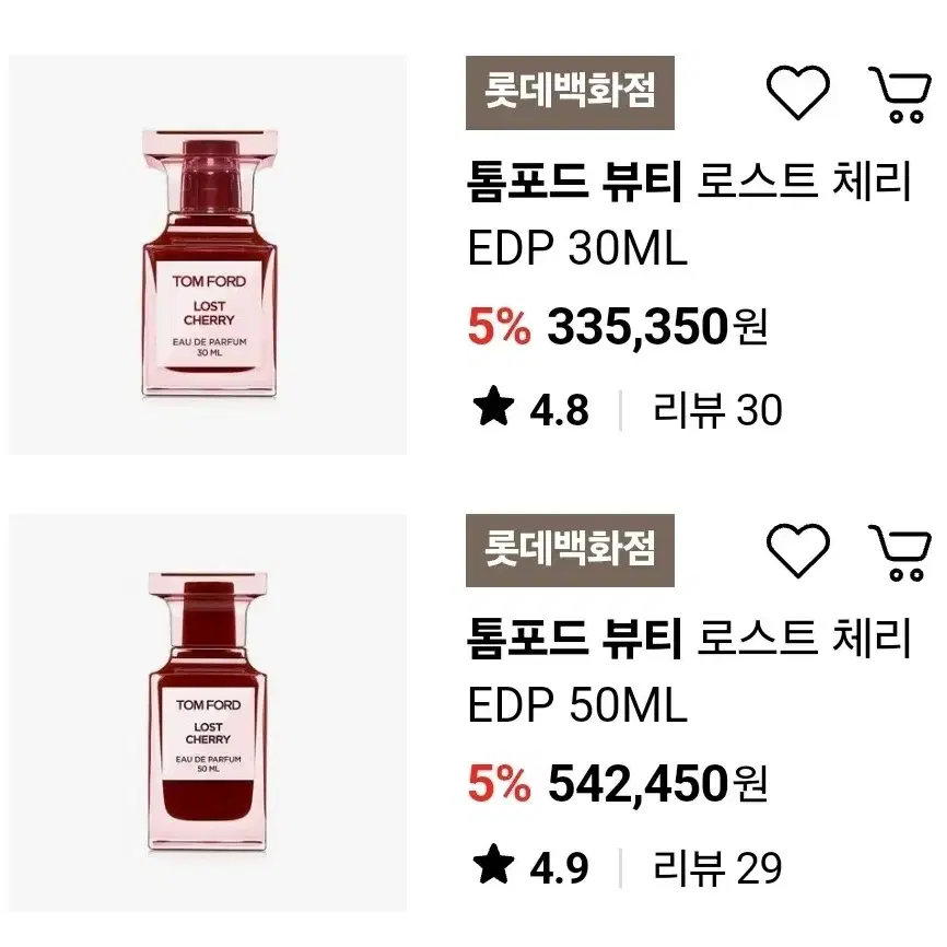 [국문택&미개봉] 톰포드 향수 로스트 체리 오드퍼퓸 50ml 새상품