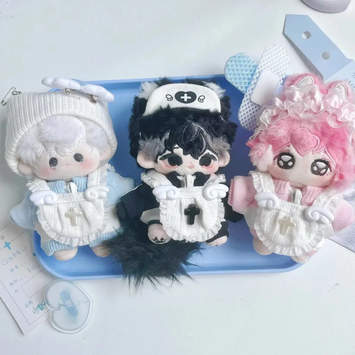 십자치유 블랙 / 블루 일괄 10cm 인형옷