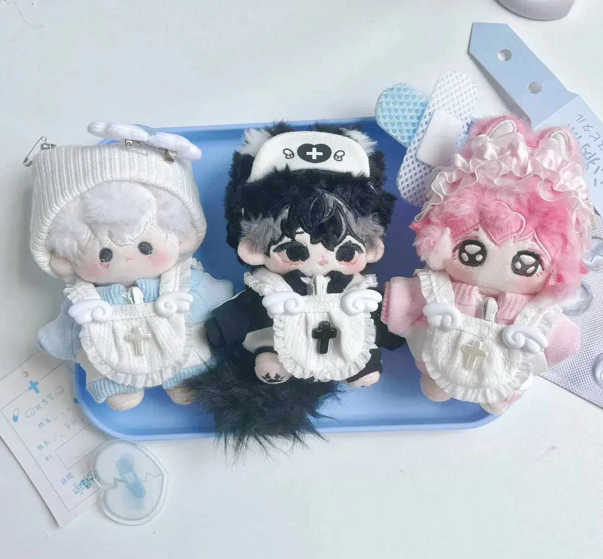 십자치유 블랙 / 블루 일괄 10cm 인형옷