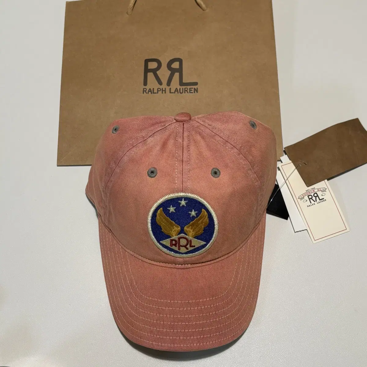 RRL(더블알엘) 윙로고볼캡 핑크 새상품