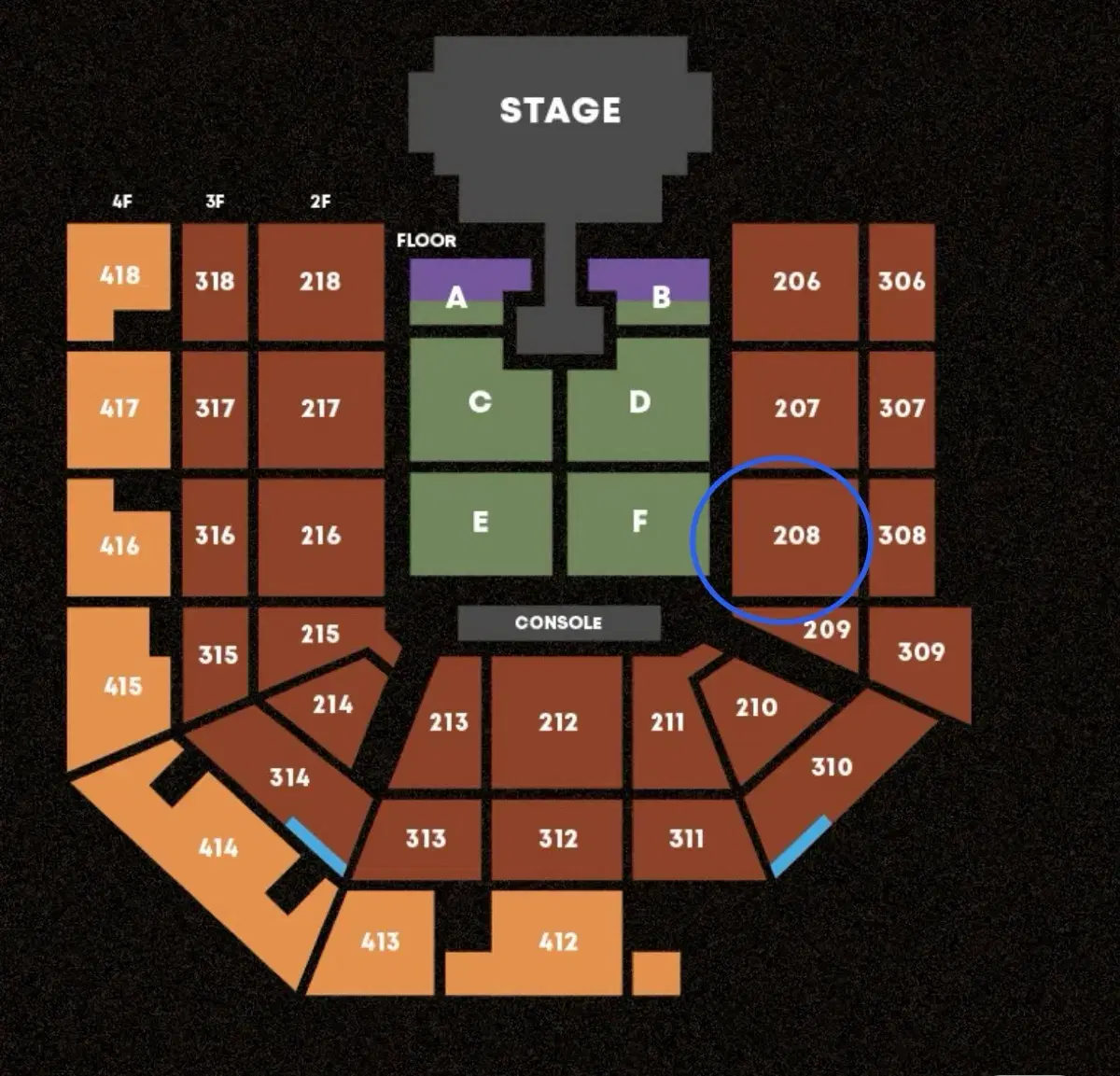 태양콘서트 208구역 단석