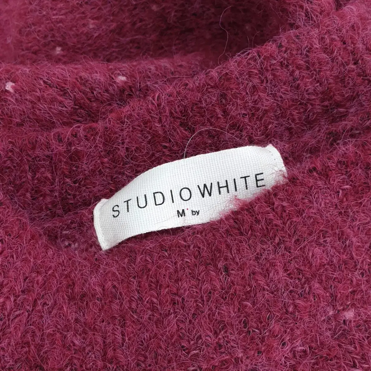 빈티지 만원샵 studio white 버건디 러블리 니트