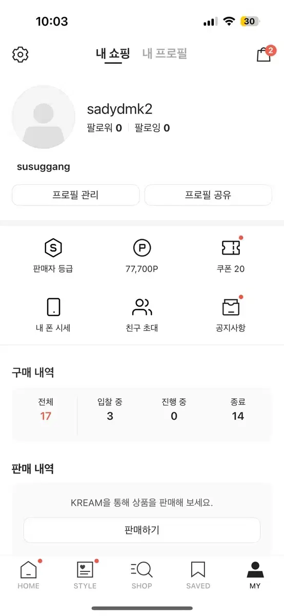 크림 7만7천700포인트