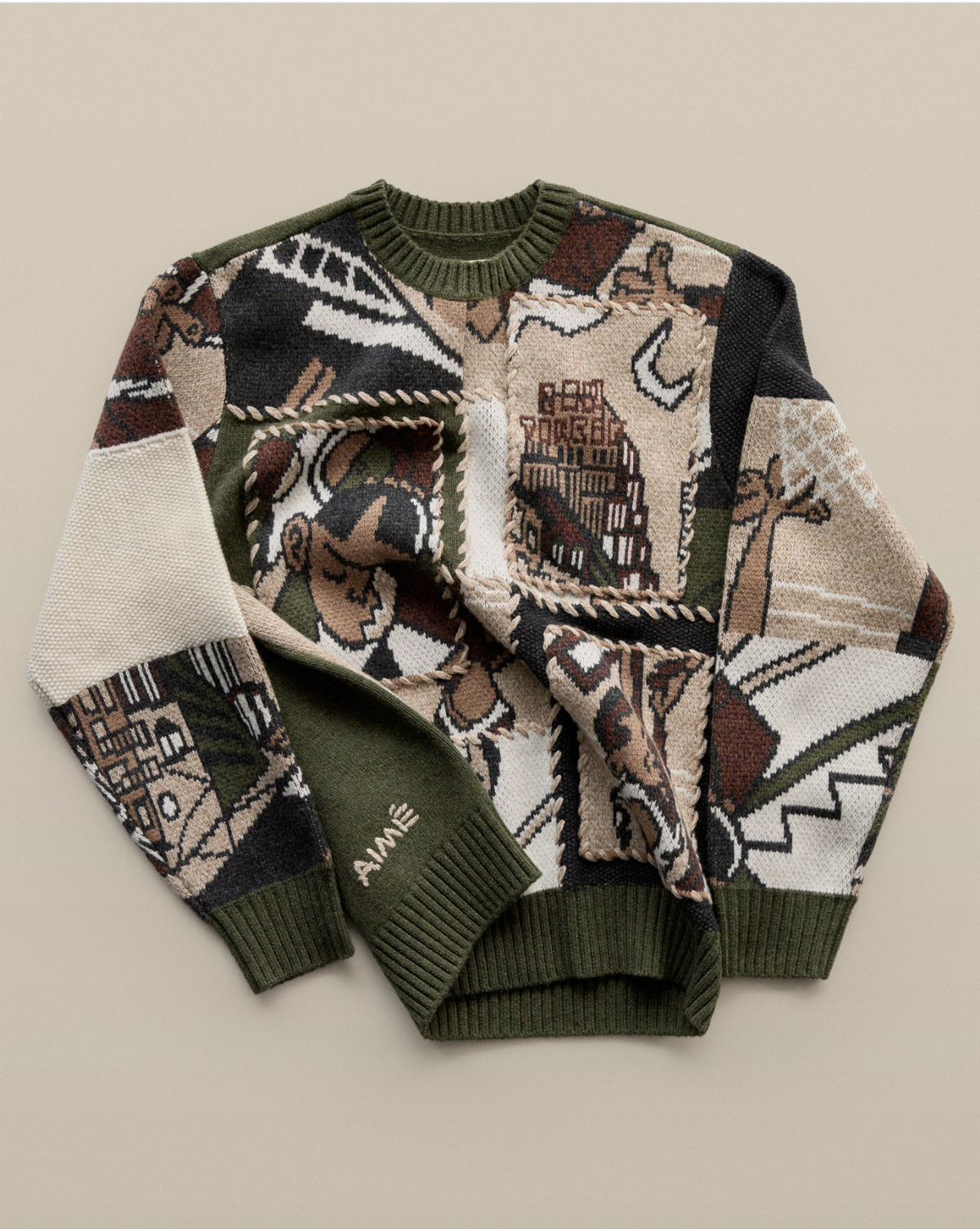 (에메레온도르)Molina Patchwork CrewneckSweater