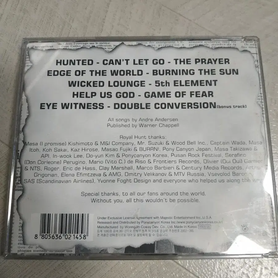 Royal Hunt - Eyewitness CD