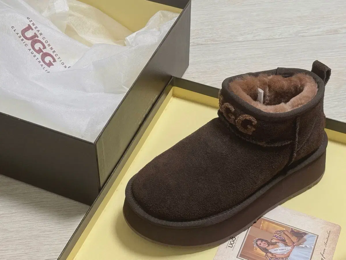 UGG 니트 울트라 미니 플랫폼 4cm 초코 230