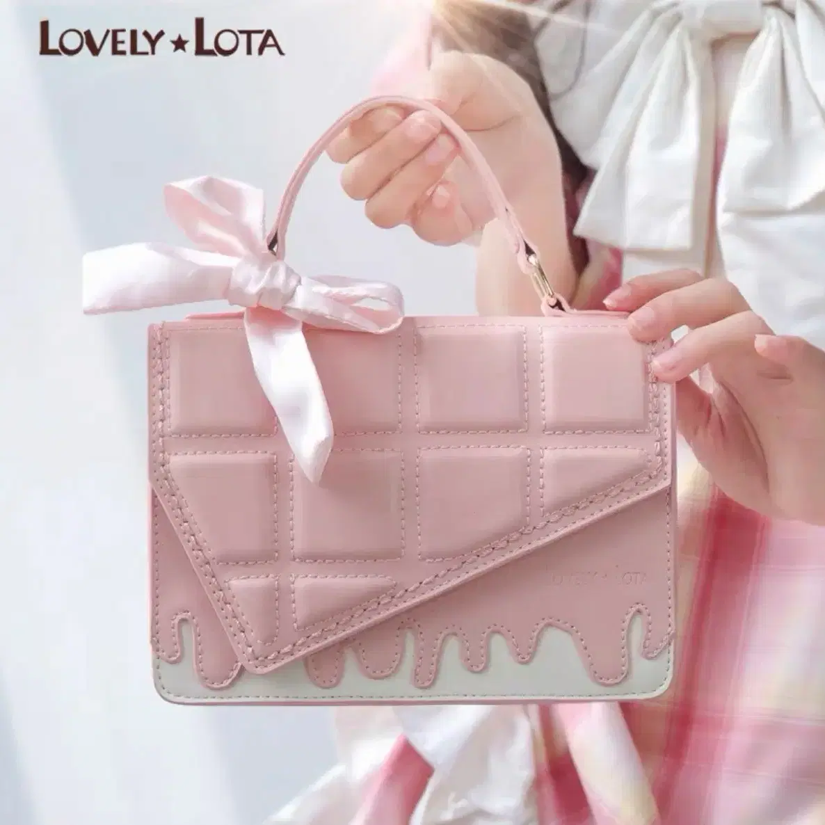 [lovely lota] 양산형 초콜렛 큐브 로리타 리본 가방