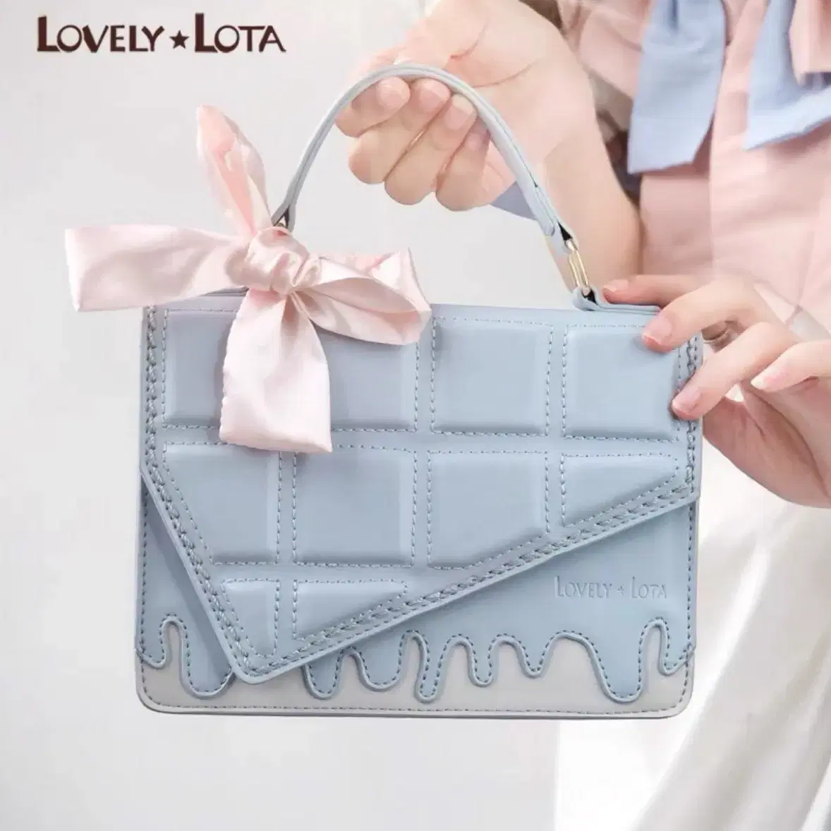 [lovely lota] 양산형 초콜렛 큐브 로리타 리본 가방