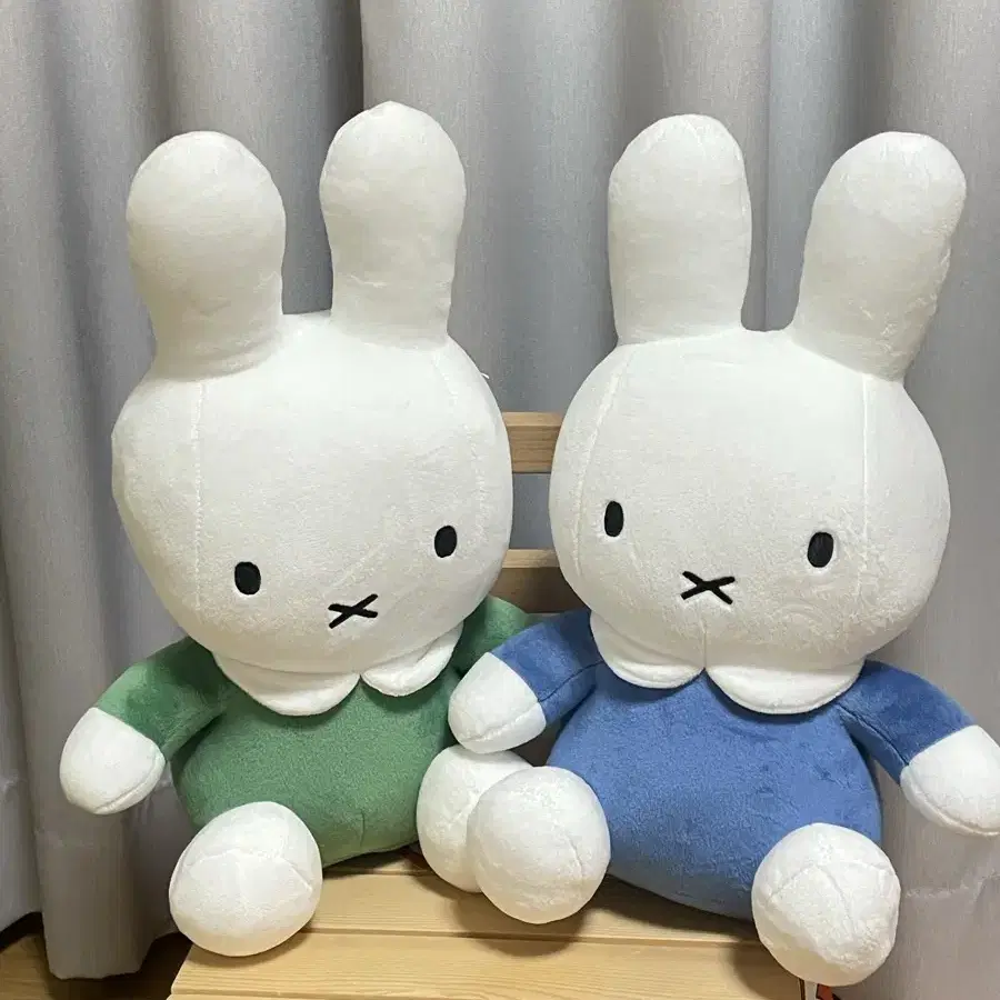 (세트) 미피 miffy 토끼 애착 인형 30cm [그린&블루]