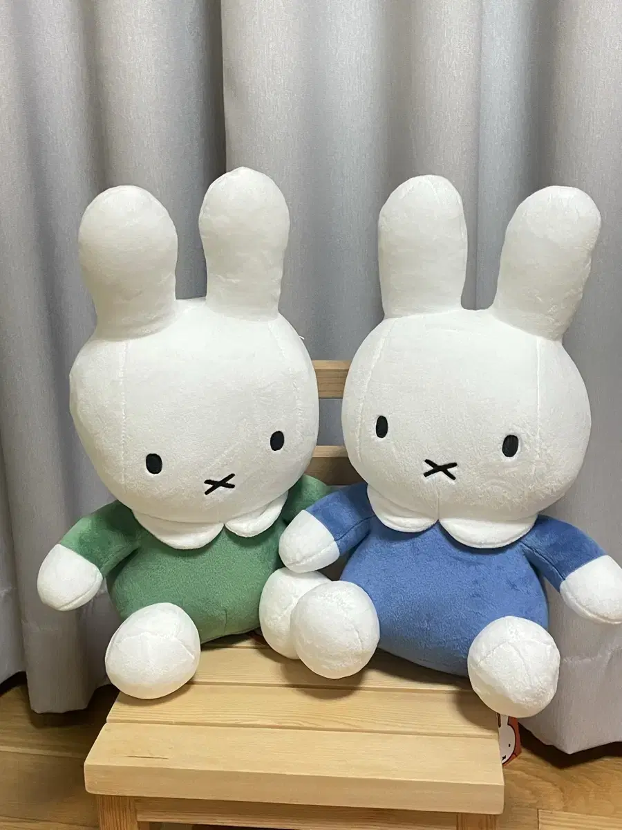 (세트) 미피 miffy 토끼 애착 인형 30cm [그린&블루]