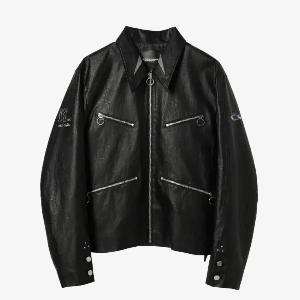 오프닝 프로젝트 Black Leather Biker Jacket