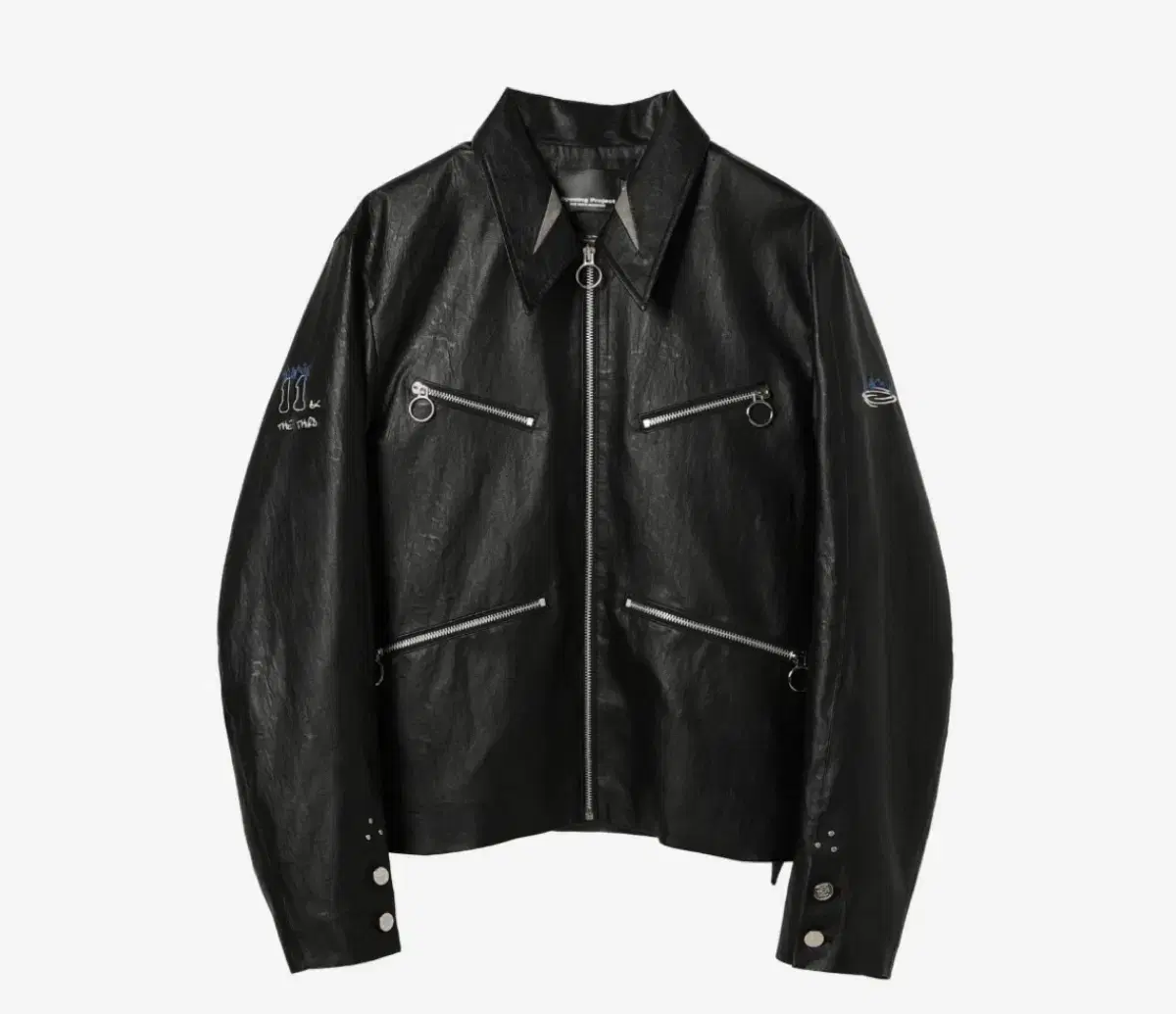 오프닝 프로젝트 Black Leather Biker Jacket