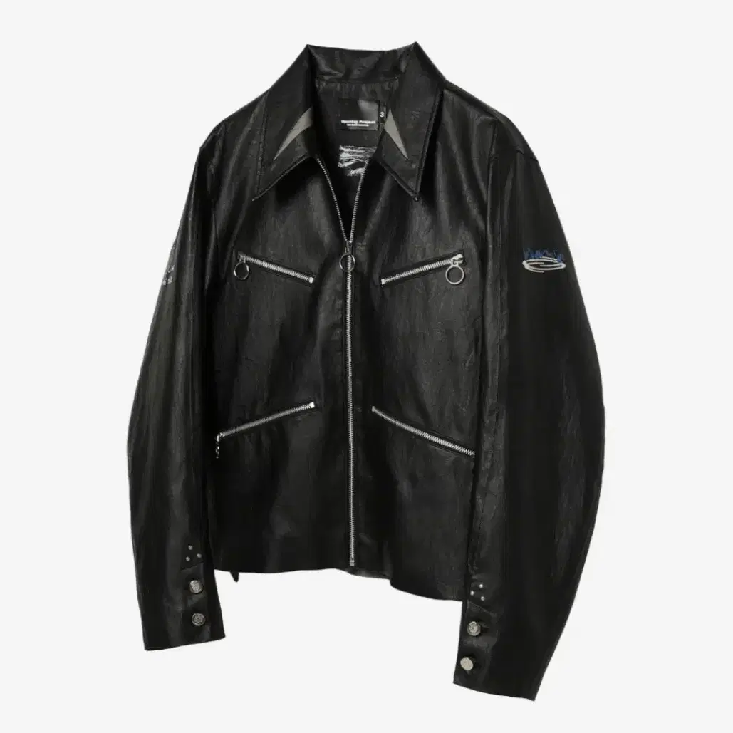 오프닝 프로젝트 Black Leather Biker Jacket