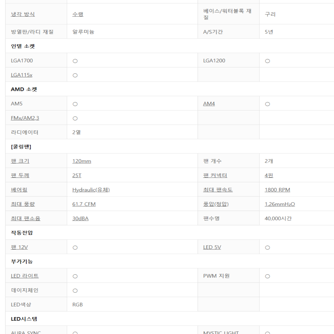 컴퓨터 CPU 다크플리쉬 2열 수냉쿨러 화이트 새제품