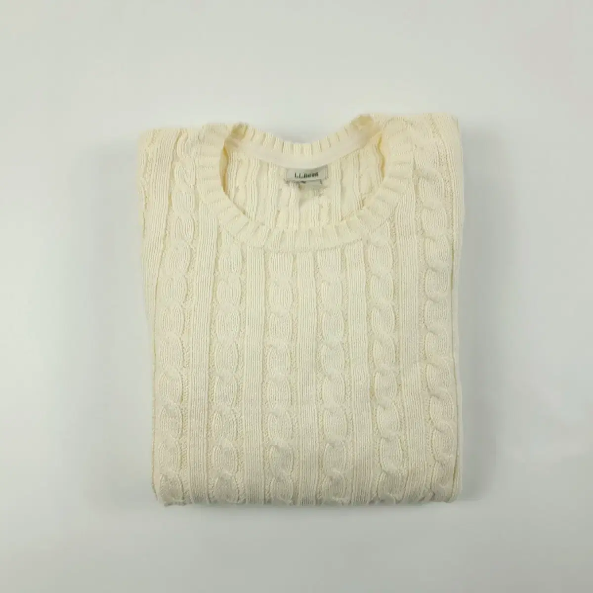 (CS653)XL 엘엘빈 꽈배기 아이보리 케이블 니트 스웨터knit