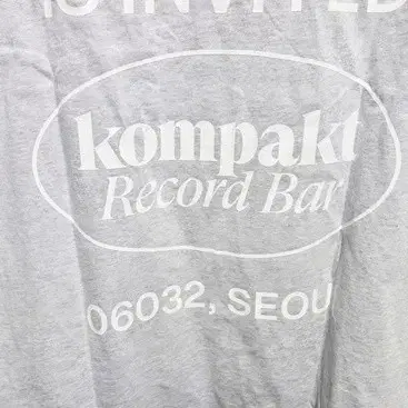 Kompakt Record Bar 롱슬리브 긴팔 쭉티 그레이 L 105