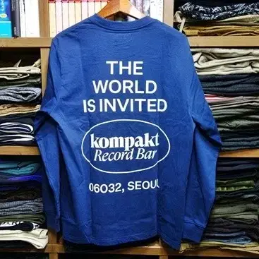 Kompakt Record Bar 롱슬리브 긴팔 쭉티 네이비 M 100