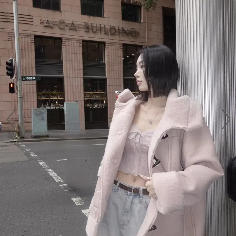 페일제이드 Duffle Shearling Hooded Coat 떡볶이코트