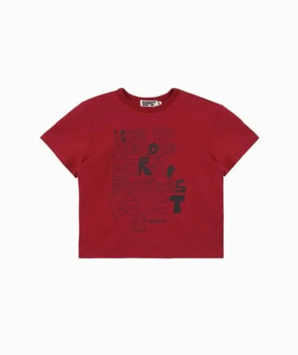 EERST W-HOMEGE SHORT TEE [RED] 이어스트 크롭티