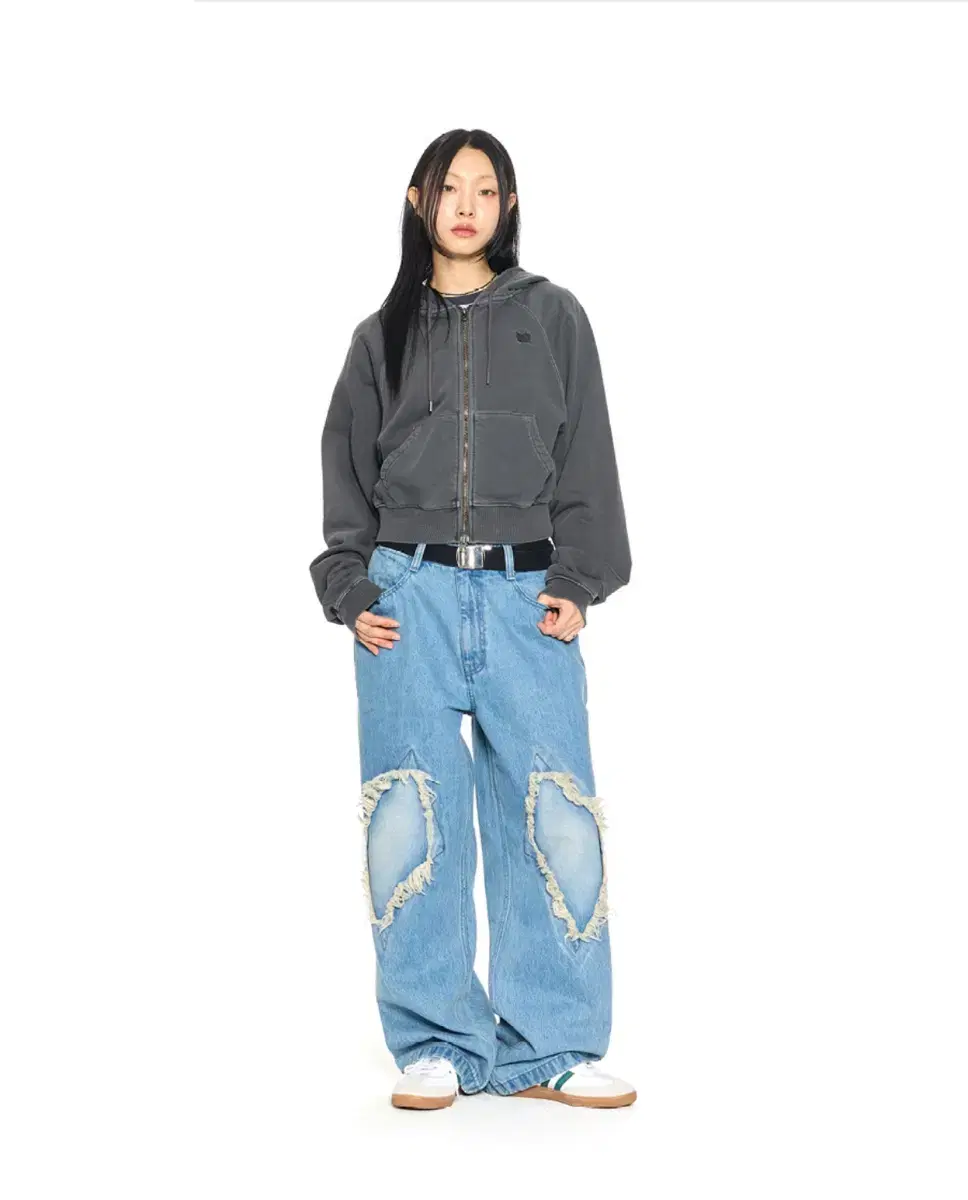 PATCHED STRAIGHT PANTS - LIGHT BLUE