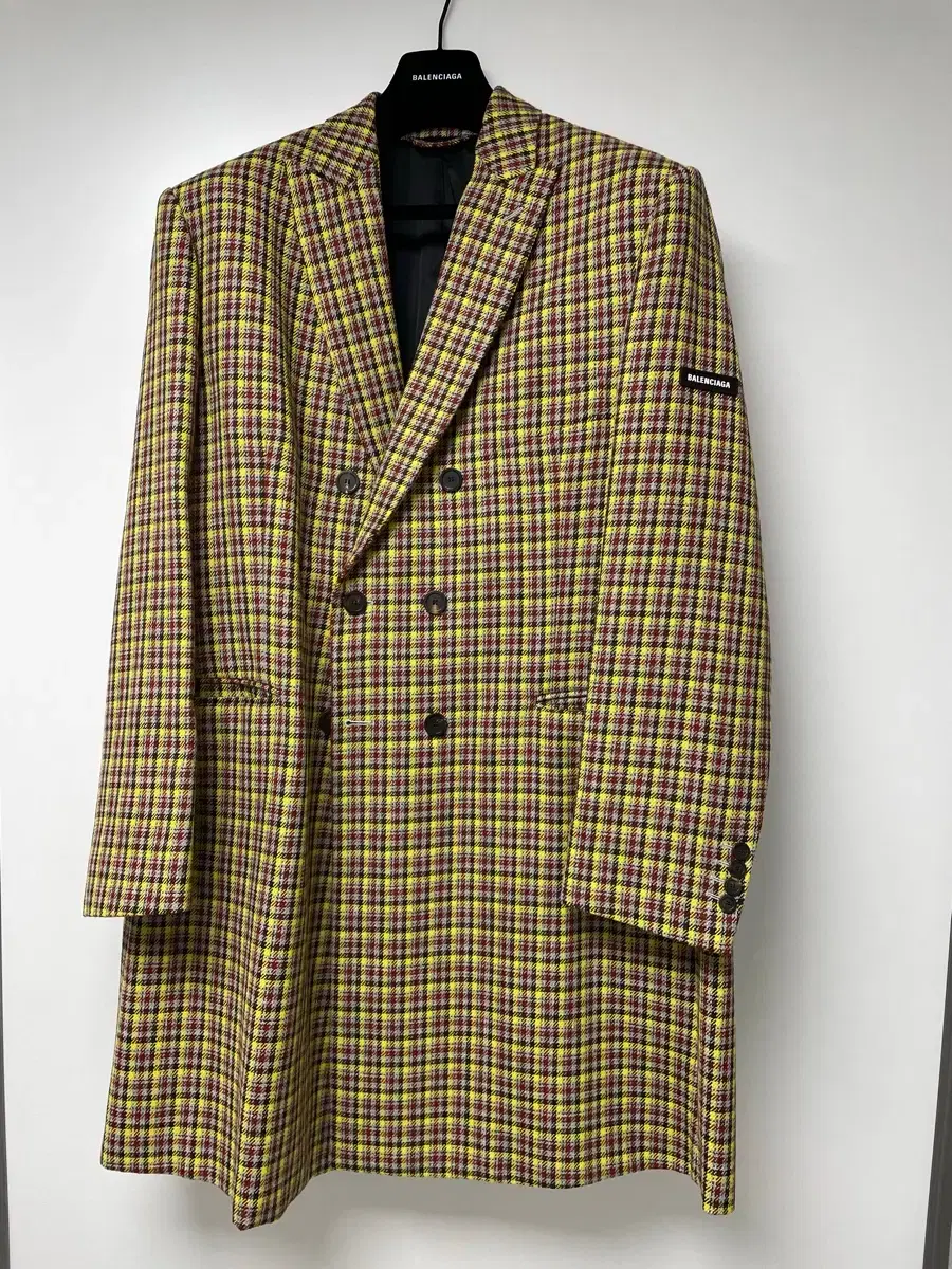 Authentic 20ss Balenciaga Sleeve Logo Check Coat, New