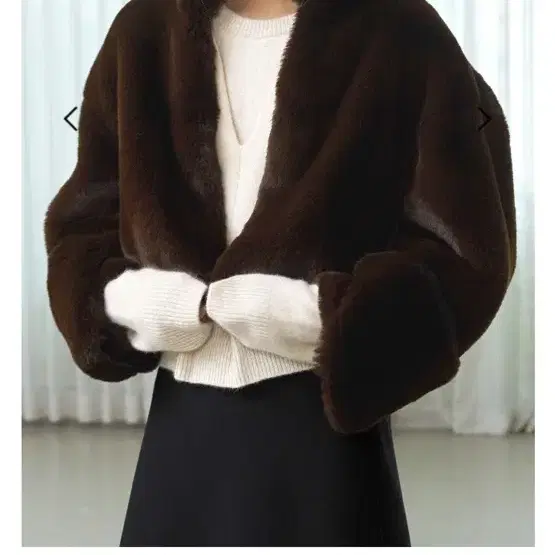 제이청 BEAN SLEEVE FUR BLOUSON_ESPRESSO